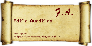 Für Auróra névjegykártya
